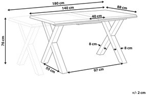 Jedálenský stôl BORSON (tmavé drevo + čierna) (pre 4 až 6 osôb). Vlastná spoľahlivá doprava až k Vám domov. 1023490