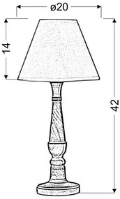Candellux FOLCLORE 1 Stolná lampa H-42 1X40W E14 White 41-80724