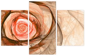 Obraz - Abstraktné ruže ružová s bielym pozadím (90x60 cm)