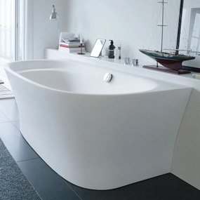 DURAVIT Cape Cod voľne stojaca vaňa z materiálu DuraSolid, ku stene, odtok v strede (vytvarovaný sklon na jednej strane), 1900 x 900 x 645 mm, biela, 700364000000000