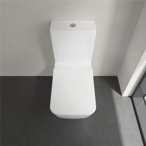 VILLEROY &amp; BOCH Venticello WC misa kombi s hlbokým splachovaním bez vnútorného okraja, zadný odpad, 375 x 700 mm, biela alpská, s povrchom CeramicPlus, 4612R0R1