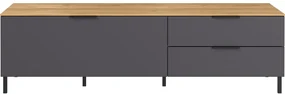 Sivý TV stolík v dekore duba 164x47 cm California - Germania
