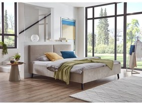 Béžová čalúnená dvojlôžková posteľ s roštom 180x200 cm Piano – Meise Möbel