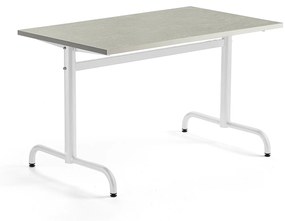 Stôl PLURAL, 1200x700x720 mm, linoleum - šedá, biela