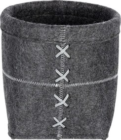 Tmavosivý plstený košík Wenko Mara, šírka 20 cm