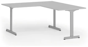 Kancelársky stôl PRIMO BETA L, 1600 x 1800 mm, sivá podnož, sivá