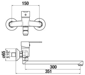 JIKA H3111Z70042401 - Umyvadlová batéria LYRA 15x35,1 cm lesklý chróm