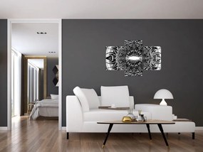 Obraz čiernobielych ornamentov (90x60 cm)