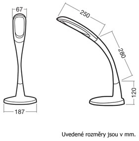 Stolná LED lampa Soleto, biela