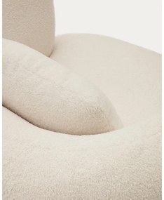 Krémové kreslo z textílie buklé Martina – Kave Home