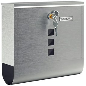 Poštová schránka s valcom na noviny POST, 30,5x10x33,5cm, strieborná Monzana