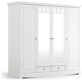 PROXIMA.store - Rustikálna šatníková skriňa 4s.2 - BELLUNO ELEGANTE FARBA: biela