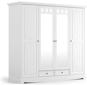 PROXIMA.store - Rustikálna šatníková skriňa 4s.2 - BELLUNO ELEGANTE FARBA: biela