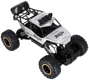 KIK Diaľkovo ovládané RC Rock Crawler 1:12 4WD kovové terénne auto, strieborné