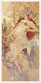 Umelecká tlač The Seasons: Autumn (Art Nouveau Portrait) - Alphonse Mucha, (20 x 40 cm)