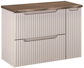 Závesná skrinka pod umývadlo Nova Cashmere s doskou 80 cm kašmírová/dub casella