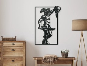 drevko Drevený obraz na stenu Víťaz s trofejou Rozmer obrazu: 44,5 x 30 cm, Farba dekorácie: Čierna