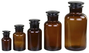 Chic Antique Sklenená dóza Apothecary Mocca - set 5 ks