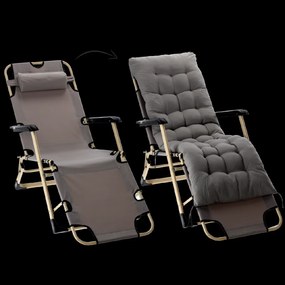 SKLADACIA ZÁHRADNÁ STOLIČKA S POLŠTÁROM, ŠEDÁ *6889