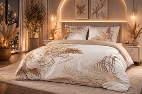 Matex Luxusné bavlnené saténové obliečky 140x200 + 70x90 cm - Prestige "Púdrová elegancia"