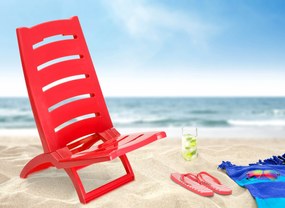 Plážové křeslo Tirreno červené