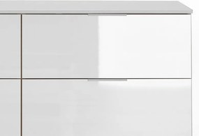 Zásuvková komoda New York D, biela / biely lesk