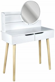 Dekorstudio Toaletný stolík so zrkadlom - SCANDI biely