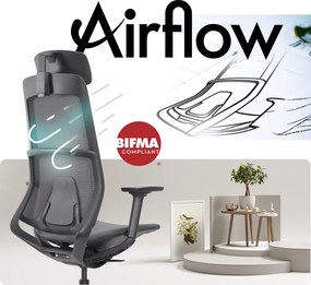 Ergonomická sieťovaná kancelárska stolička MOSH Airflow 406 – béžová