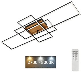Brilo - LED Stmievateľný prisadený luster FRAME LED/51W/230V čierna/hnedá + DO BL1253