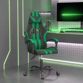 Otočná herná stolička čierna a zelená umelá koža 349522