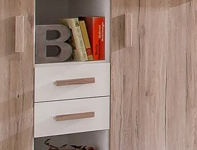 Široká komoda Cariba, dub san remo/biela