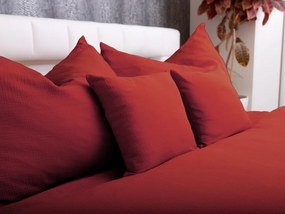 Biante Mušelínové posteľné obliečky Nature MSN-006 Červené Jednolôžko 140x200 a 70x90 cm