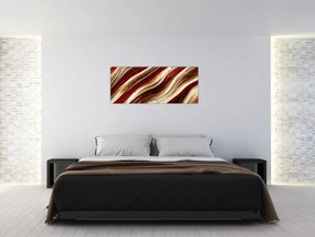Obraz - Zlato - biela textúra (120x50 cm)
