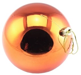 DECOLED Plastová guľa, 10 cm, medená, 6x lesklá