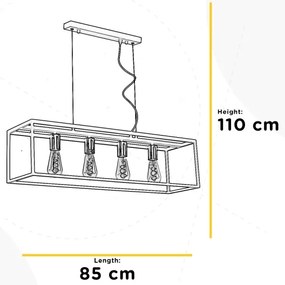 ONLI - Luster na lanku FLOKI 4xE27/15W/230V čierna/medená