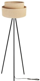 Podlahová lampa JUTA, 1x jutové tienidlo, (výber z 2 farieb konštrukcie), M