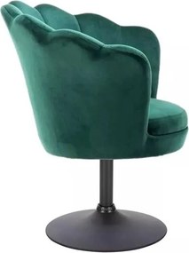 LuxuryForm DESIGN Kreslo FREY VELUR na čiernom tanieri - zelené