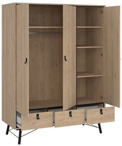Šatníková skriňa v dekore duba v prírodnej farbe 150x200 cm Ry – Tvilum