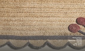 Diamond Carpets India, Ručne viazaná rohožka Berry SM-16 Natural Black, 50x80, béžová, chodba / predsieň