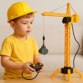 LEAN Toys RC stavebný žeriav na diaľkové ovládanie s káblovým pripojením 360° rotácia 71 cm