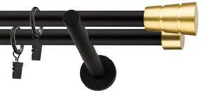 Dekorstudio Garniža dvojradová BASIC zlatá MIX čierna-matná 19mm Dĺžka: 120cm, Typ príslušenstva: Bez príslušenstva