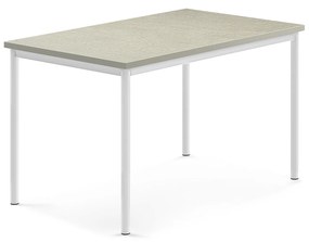 Stôl SONITUS, 1200x800x720 mm, linoleum - svetlošedá, biela