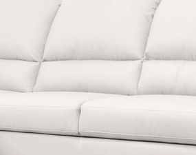 Rohová sedací souprava Nebolo, biela koža, ľavý roh