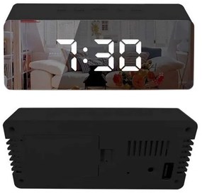 Verk 01457 Zrkadlové LCD hodiny 4v1 čierne