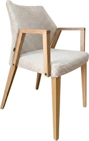 Čalúnené polo-kreslo ZORA s dubovými nohami a podrúčkami, 56x60x87 cm Catch-Me23