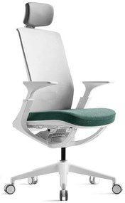 Kancelárska ergonomická stolička ROLY White — sieť, látka, biela / viac farieb Zelená