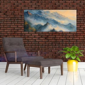 Obraz - Maľovaná horská krajina (120x50 cm)