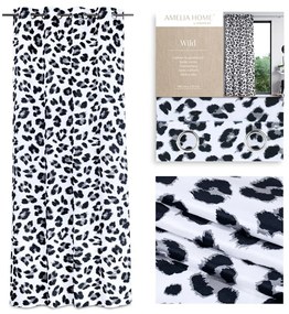 Záves AmeliaHome Wild s priechodkami 140x250 cm čierno-biely