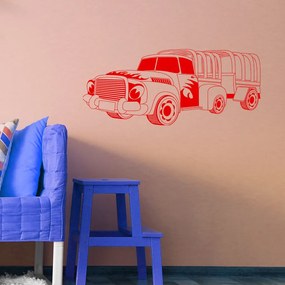 Veselá Stena Samolepka na stenu na stenu Detský nákladiačik Farba: černá