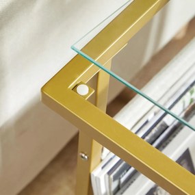Odkládací stolek Vasagle Fido 40 cm zlatý/čirý